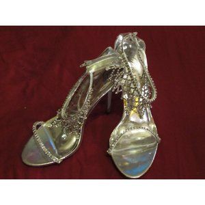 Vintage Diso Shoes Size 8 By Diva Dva Never Worn Silver Rhinestones